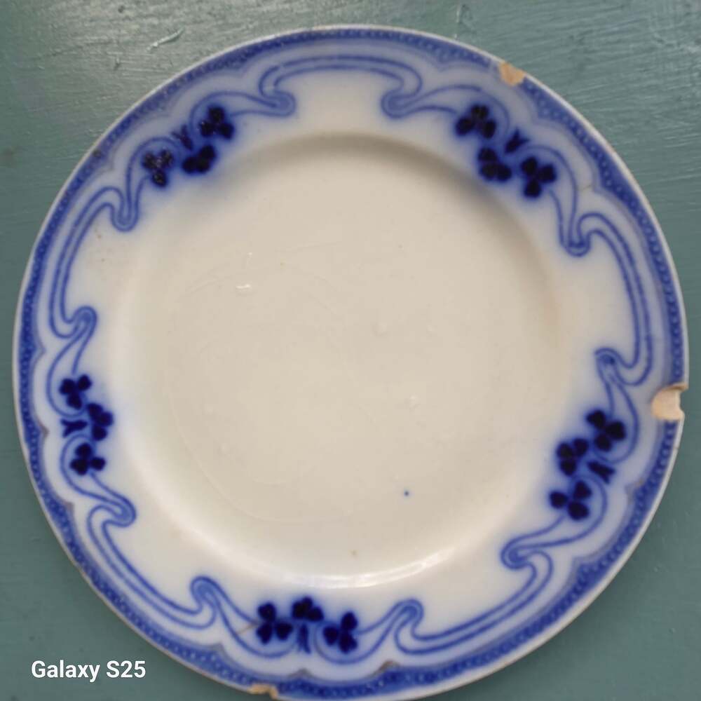 W. H. Grindley & Co. The Olympic (Idris) Art Nouveau Flow Blue Plate